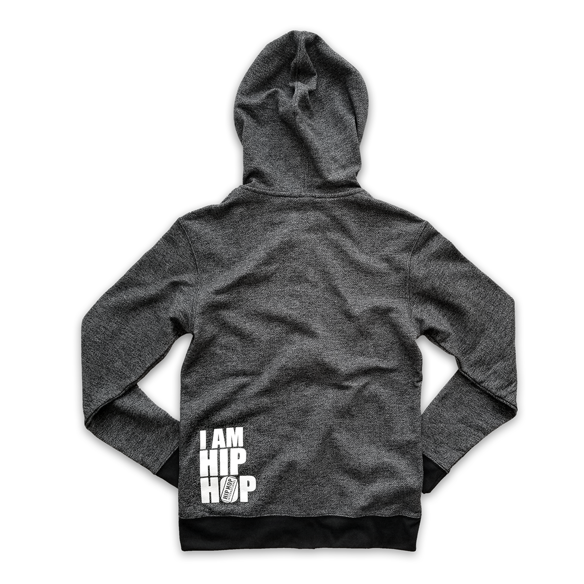 UNISEX FULL ZIP HOODY - DOUBLE TAG + IAMHIPHOP - H.BLACK