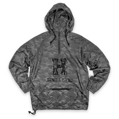 UNISEX NEW H 3D CAMO 1/4 ZIP HOODED ANORAK JACKET - BLACKOPS CAMO