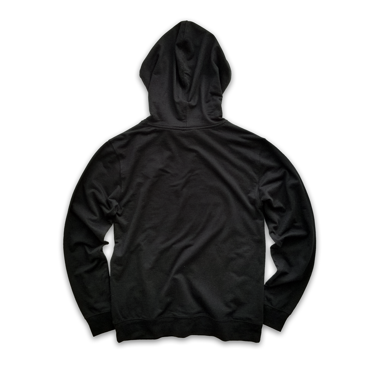UNISEX 2-TONE OFFICIAL SEAL PULLOVER FRENCH TERRY FLEECE HOODY - BLACK/RED