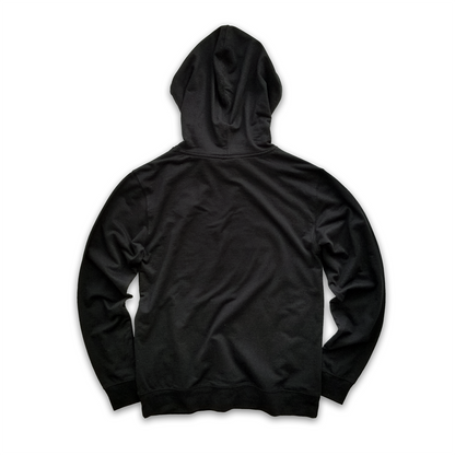 UNISEX 2-TONE OFFICIAL SEAL PULLOVER FRENCH TERRY FLEECE HOODY - BLACK/RED