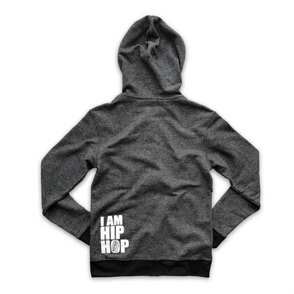 UNISEX FULL ZIP HOODY - DOUBLE TAG + IAMHIPHOP - H.BLACK